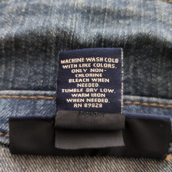 Charter Club Jean Shop Denim Jacket Size PS Blue Pockets Stretch Button Front - Picture 10 of 11